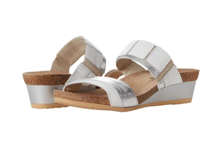 Naot Royalty soft white leather/soft silver leather