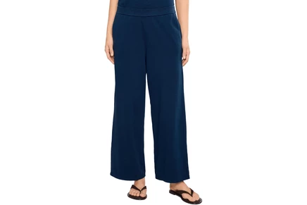 Женские брюки Eileen Fisher из футера, темно-синие