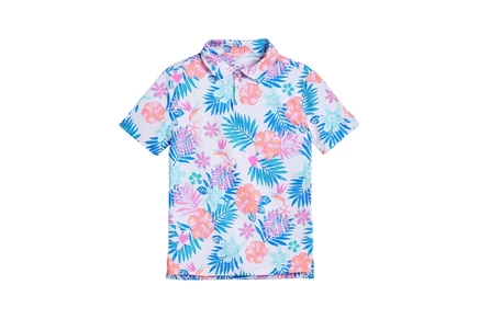 Мальчиковое поло Chubbies Tropic Like Its Hot, белое/принт
