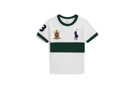 Детская футболка Polo Ralph Lauren Big Pony 20th Anniversary Crest, белая/зеленая