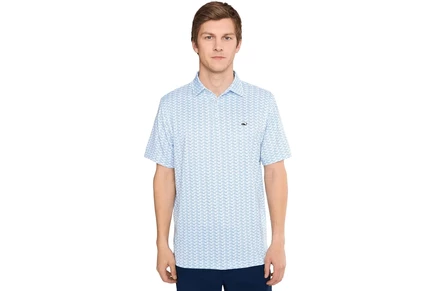 Мужская поло Vineyard Vines Sankaty с принтом, белая