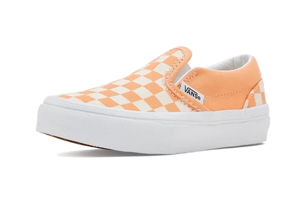 Детские слипоны Vans Kids Classic Slip-On, абрикотово-клетчатые