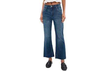 Джинсы KUT from the Kloth Kelsey High-Rise Fab Ab Ankle Flare in Flourish