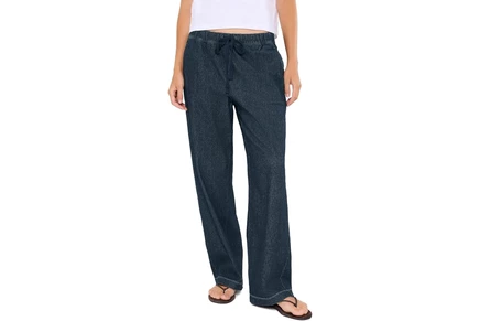 Брюки Eileen Fisher Petite Organic Cotton Indigo Knit Straight Full-Length Pants