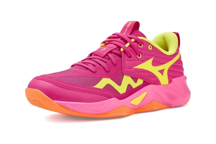 Женские кроссовки Mizuno Wave Momentum 4 Pro, розово-желтые