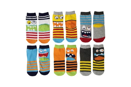 Носки Jefferies Socks Monster Crew Socks 6-Pack (Toddler/Little Kid/Big Kid)