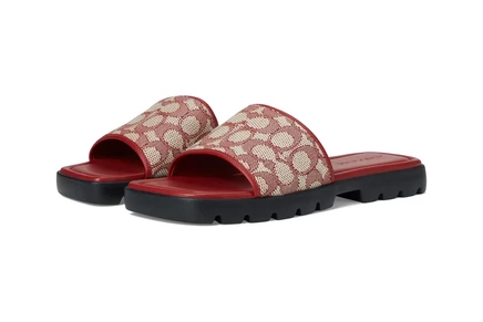 COACH Florence Sandal with Cherry Print ruby
