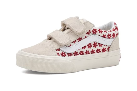 Детские кроссовки Vans Old Skool V, красный цветочный принт