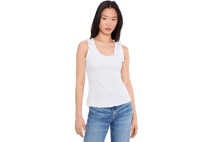 Женская майка Vince Camuto Ruffle Rib, белая