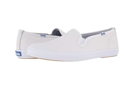 Женские кеды Keds Champion Slip On, белые кожаные