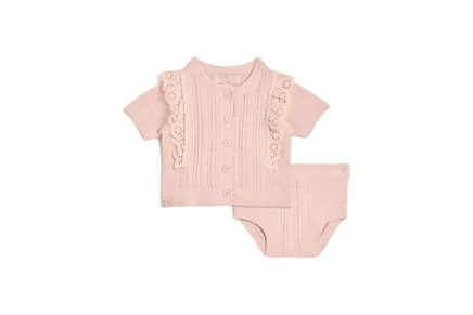 Комбинезон Barefoot Dreams Kids Cozychic Ultra Lite Baby Set With Cotton Eyelet Ruffle (infant)