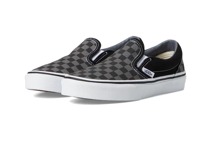 Детские кеды Vans Classic Slip-On, клетчатые черно-серые