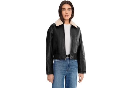 Женская бомбер-куртка levi's из искусственной кожи, черная