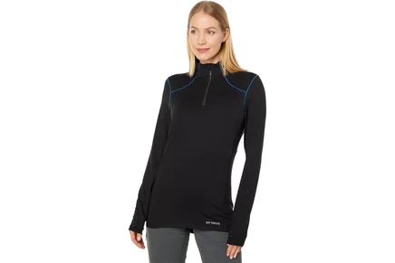 Женский лонгслив Hot Chillys Clima-Trek Zip-Tee, черный