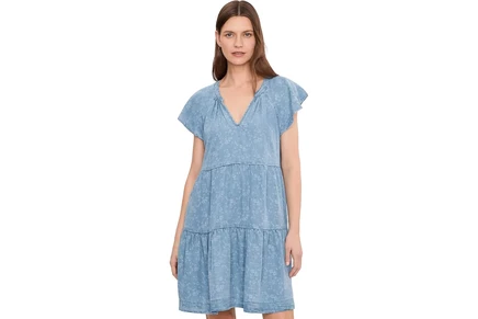 Платье Liverpool Los Angeles Tiered Flutter Sleeve Dress