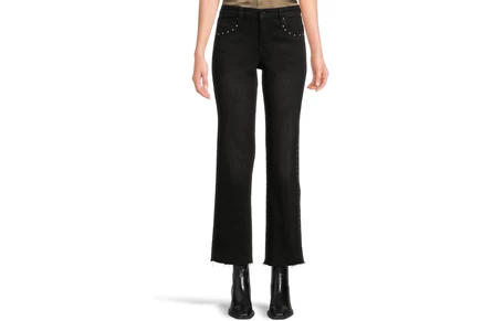 Джинсы Liverpool Los Angeles Kennedy Mid-rise Straight Jeans W/ Studs And Cut Hem