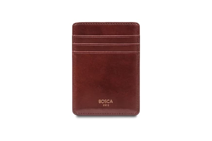 Кожаное портмоне Bosca Old Leather Deluxe Front Pocket, темно-коричневое