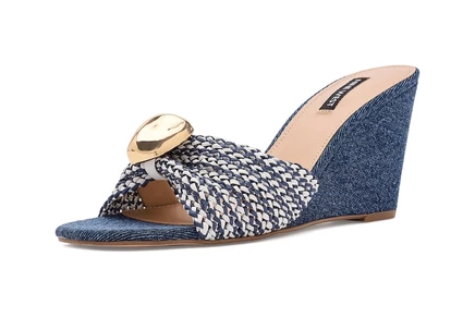 Женские босоножки Nine West Nessla, крем/деним