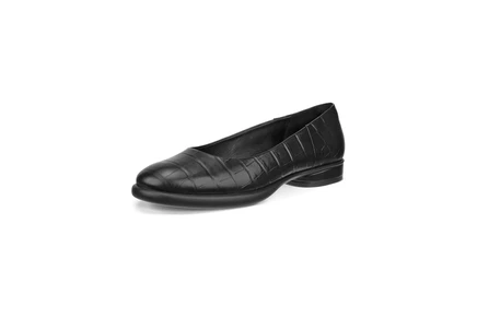 Женские балетки Ecco Sculpted Luxe, под рептилию, черные
