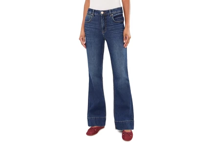 Джинсы KUT from the Kloth Stella High-Rise Fab Ab Flare with Back Darts and Wide Hem in Charmer/Dark Base Wash