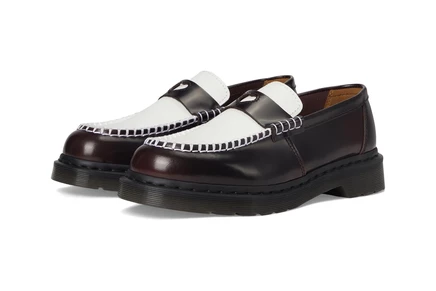 Женские лоферы Dr Martens Penton Heart, вишнево-белые