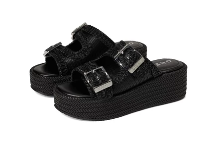 Женские шлепанцы Guess Binks платформенные, черные