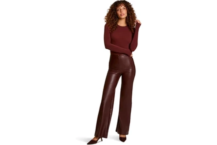 Брюки Commando Faux Leather Wide Leg Pants