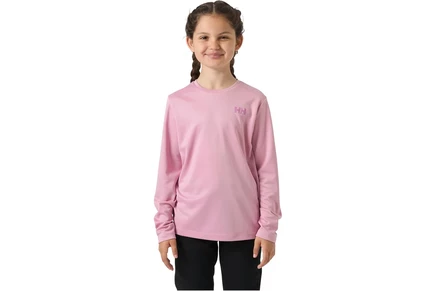 Детская футболка helly hansen kids tech с длинным рукавом, розово-лавандовая