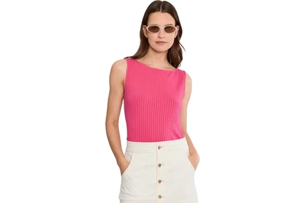 Топ Liverpool Los Angeles Sleeveless Boat Neck Rib Knit Top