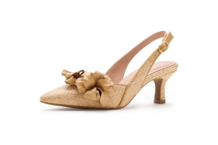 Johnston & Murphy Lindsey Flower Slingback natural