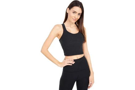 Beyond Yoga Spacedye Twist Through Cropped Tank Top darkest night