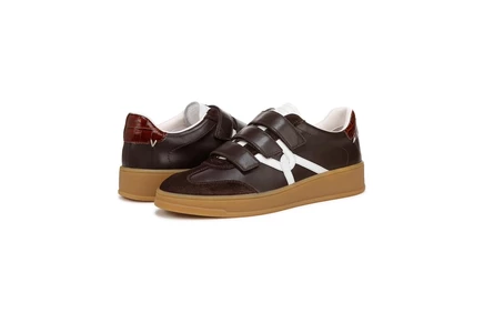 Женские кроссовки Veronica Beard Reagan Sneakers espresso suede/leather