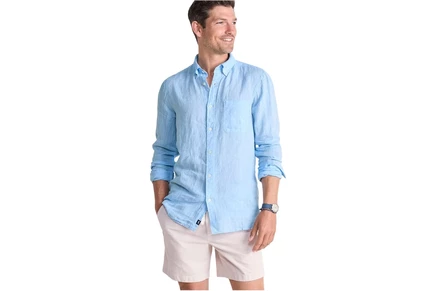 Мужская льняная рубашка Vineyard Vines Surfside, jake blue