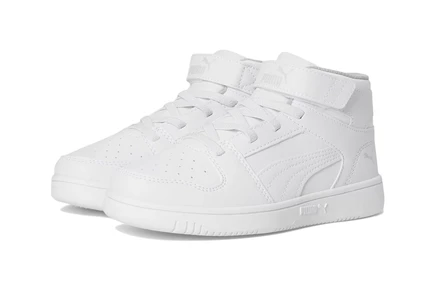 Детские кроссовки PUMA Rebound Layup Mid, бело-серо-фиолетовые