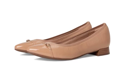 Женские балетки Clarks Natalyn Dusk, бежевые кожаные