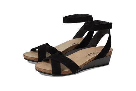 Naot Wand black velvet nubuck/glass brown