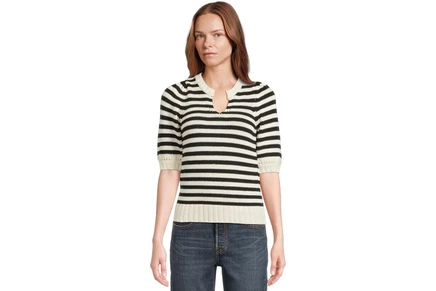 Свитер Michael Stars Rosanna Striped Puff Sleeve Sweater