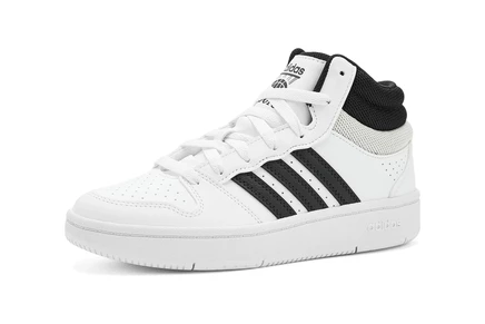 adidas Kids Hoops Mid Classic Basketball Shoes (Big Kid) white/black/orbit grey