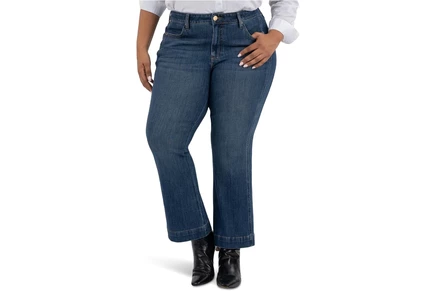 Джинсы KUT from the Kloth Plus Size Natalie High-rise Bootcut Side Inset-wide Hem
