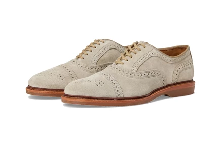 Мужские замшевые оксфорды Allen Edmonds Strand Verse, серо‑бежевые