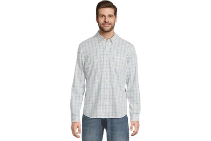 Мужская рубашка L.L.Bean Comfort Stretch Performance Shirt Long Sleeve Slightly Fitted Plaid