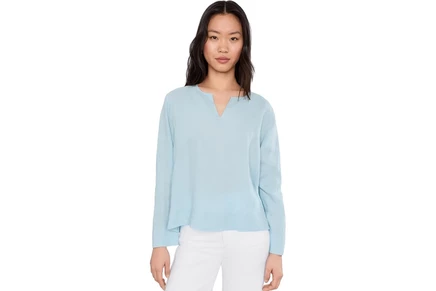 Топ Eileen Fisher Organic Handkerchief Linen Split Neck Top