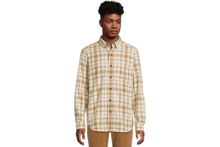 Мужская фланелевая рубашка L.L. Bean Scotch Plaid, натуральная