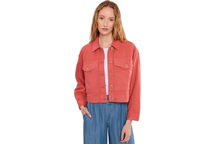 Женская джинсовая куртка Liverpool Los Angeles Petite Oversized Cropped, терракотовая