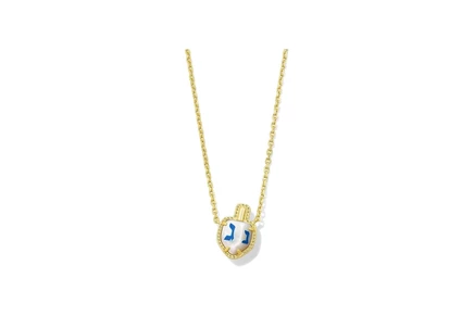 Унисекс ожерелье Kendra Scott Dreidel Short, золотистое с перламутром