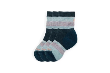 Носки Smartwool Kids Hike Full Cushion Striped Crew Socks 3-Pack (Toddler/Little Kid/Big Kid)