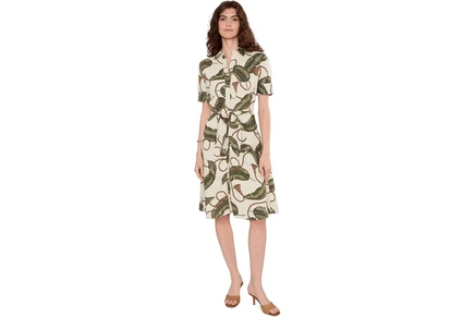 Платье Lauren Ralph Lauren Rope-Print Tie-Front Linen Shirtdress