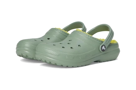 Детские сабо Crocs Classic Lined Clog, зеленые