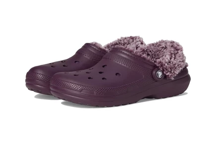 Унисекс сабо Crocs Classic с меховой подкладкой, сливовые