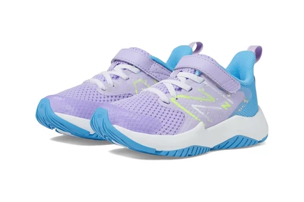 Детские кроссовки New Balance Rave Run v2 с эластичными шнурками, лилово-голубые